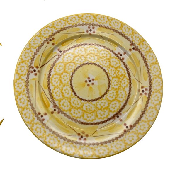 Temptations Old World Yellow Salad plates set of four 8" plate sandwich Dinnerwa - Picture 2 of 6